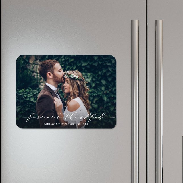 Forever Thankful | Thank You Wedding Photo Magnet (Creator Uploaded)