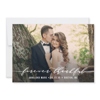 Forever Thankful Wedding Thank You Photo Card