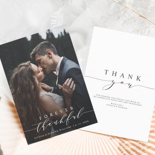 Forever Thankful Wedding Thank You Photo Card