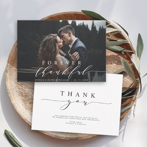 Forever Thankful Wedding Thank You Photo Card