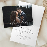 Forever Thankful Wedding Thank You Photo Card<br><div class="desc">Simple and elegant calligraphy wedding thank you folded photo card.  Perfect for weddings,  birthdays,  graduations,  and other events. For more advanced customization of this design,  please click the BLUE DESIGN TOOL BUTTON.</div>