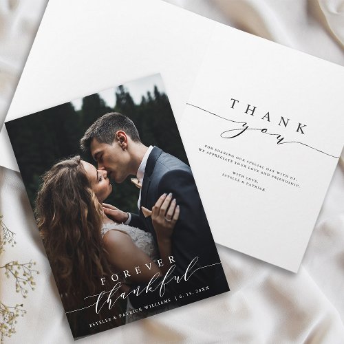 Forever Thankful Wedding Thank You Photo Card