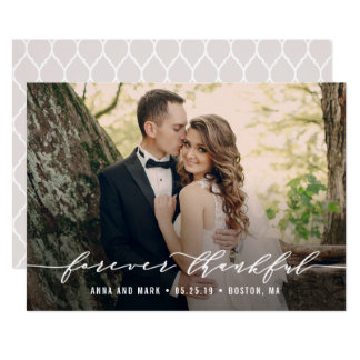 Forever Thankful Wedding Thank You Photo Card