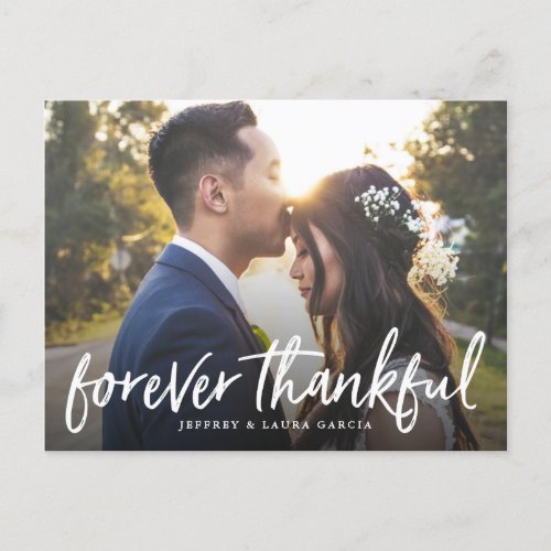 Forever Thankful Wedding Thank You Postcard