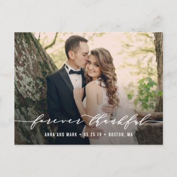 Forever Thankful Wedding Thank You Postcard by berryberrysweet at Zazzle