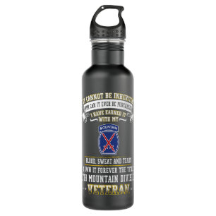 Forever The Title 10th Mountain Division Veteran D Stainless Steel Water Bottle
