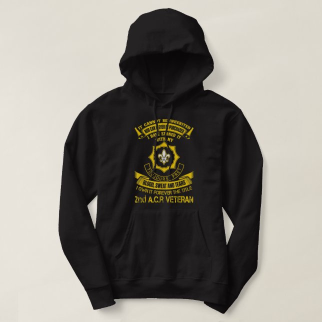 Forever The Title 2nd Armored Cavalry Regiment Vet Hoodie (Design Front)