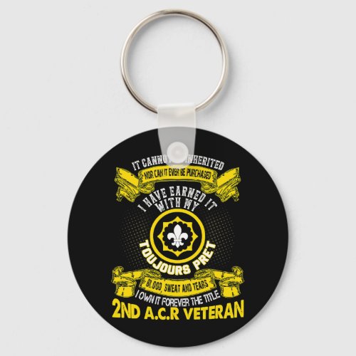 Forever The Title 2nd Armored Cavalry Regiment Vet Keychain