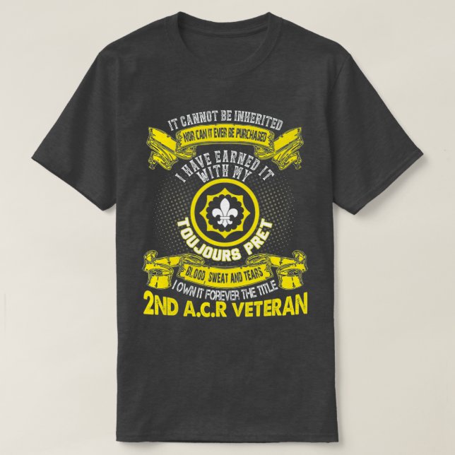 Forever The Title 2nd Armored Cavalry Regiment Vet T-Shirt (Design Front)