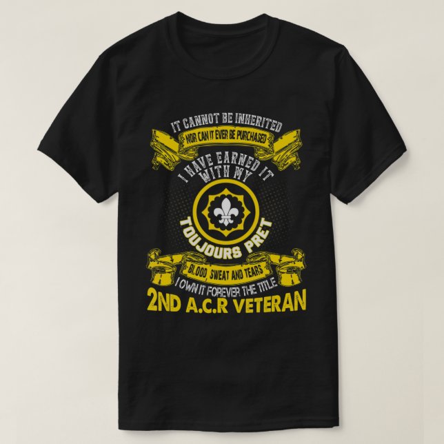 Forever The Title 2nd Armored Cavalry Regiment Vet T-Shirt (Design Front)