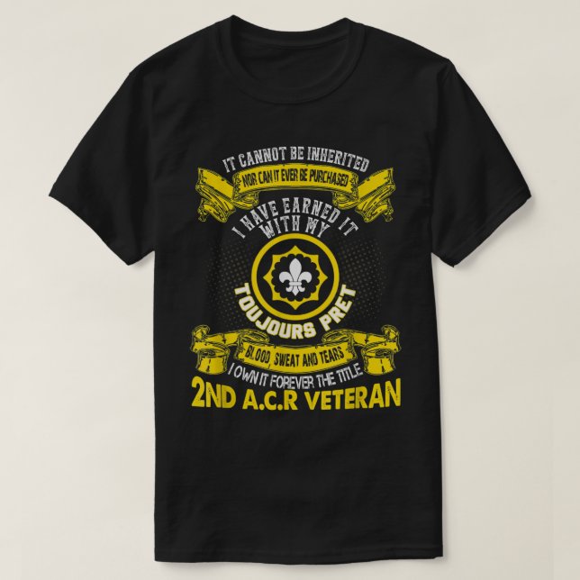 Forever The Title 2nd Armored Cavalry Regiment Vet T-Shirt (Design Front)