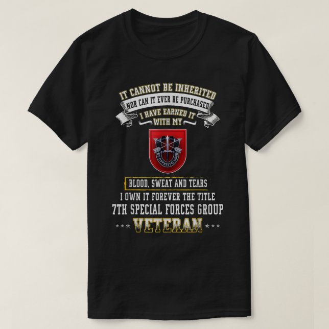 Forever The Title 7th Special Forces Group Veteran T-Shirt (Design Front)