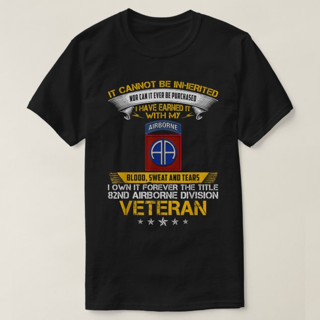 Forever The Title 82Nd Airborne Division Veteran  T-Shirt (Design Front)