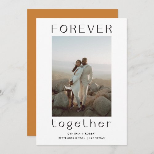 Forever Together Bronze Wedding Announcement