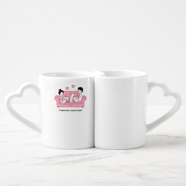 Forever Together Lovers' mug – Romantic Couple  (Front Nesting)