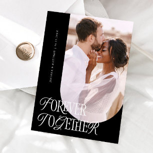 Forever Together Vintage Elegance Black Wedding Announcement