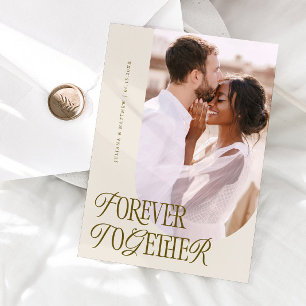 Forever Together Vintage Elegance Cream Wedding Announcement