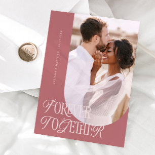 Forever Together Vintage Elegance Pink Wedding Announcement