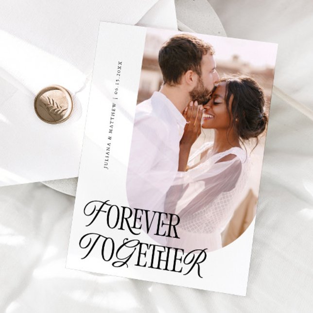 Forever Together Vintage Elegance White Wedding Announcement (Creator Uploaded)