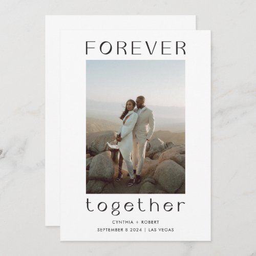 Forever Together Wedding Announcement Elopement