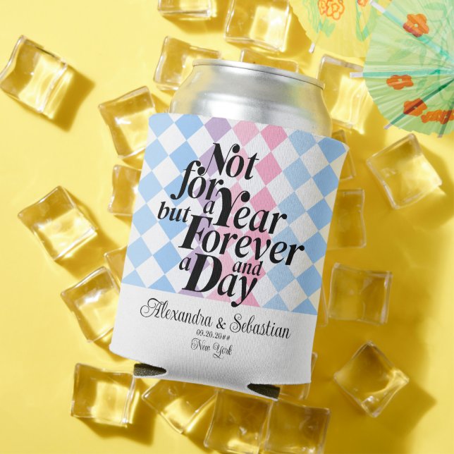 Forever Together Wedding Party Favor Drink Can Cooler (In Situ Summer)