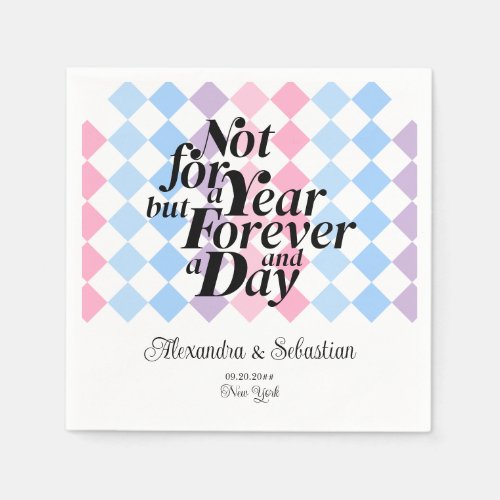 Forever Together Wedding Party Favor Drink Napkins