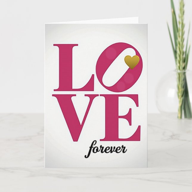 Forever True Love Heart Card (Front)