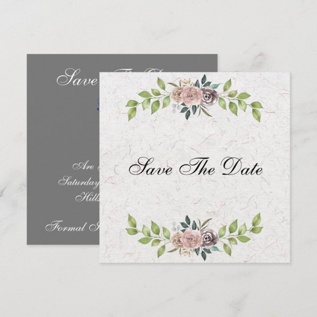 Forever - Two Hearts - One  Love Save The Date Invitation (Front/Back)