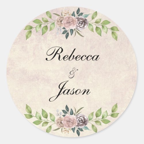 Forever _ Two Hearts _ One Love Wedding Invitation Classic Round Sticker