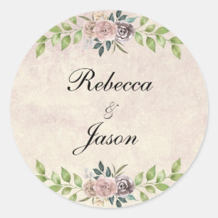 Forever - Two Hearts - One Love Wedding Invitation Classic Round Sticker