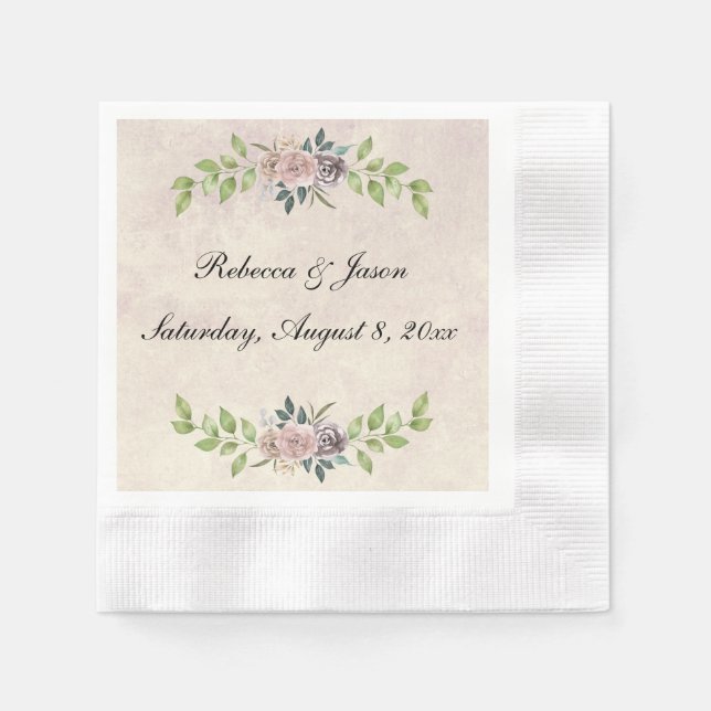 Forever - Two Hearts - One Love Wedding Invitation Napkins (Front)