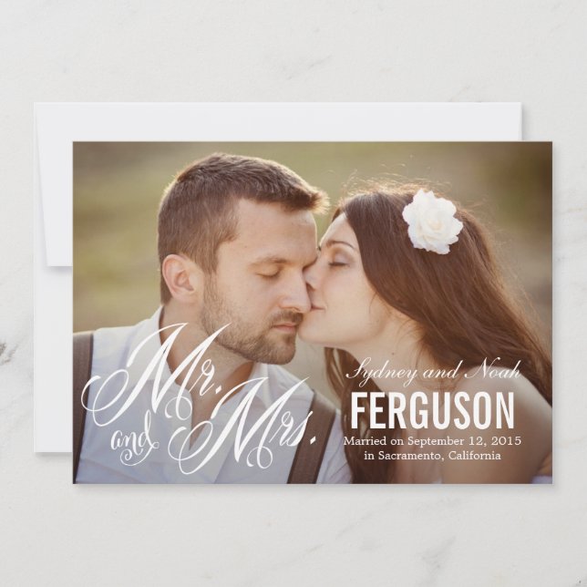 Forever Us Wedding Announcement - White (Front)