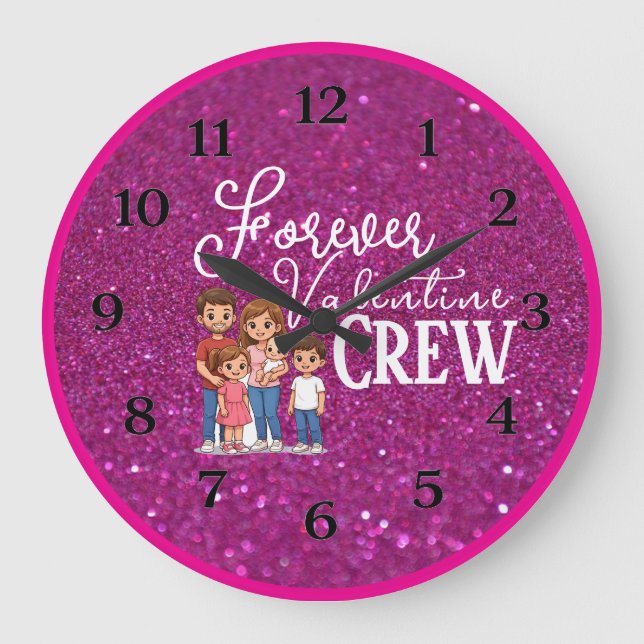 Forever Valentine Crew Large Clock (Front)