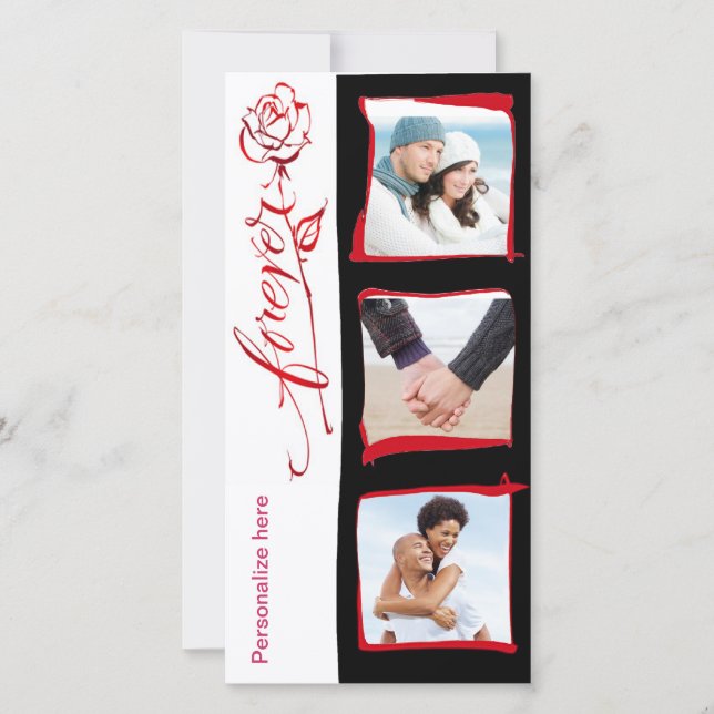 Forever Valentine's  Anniversary Photo Card (Front)