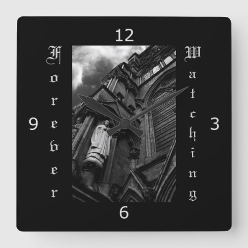 Forever Watching _ Gothic Style Square Wall Clock