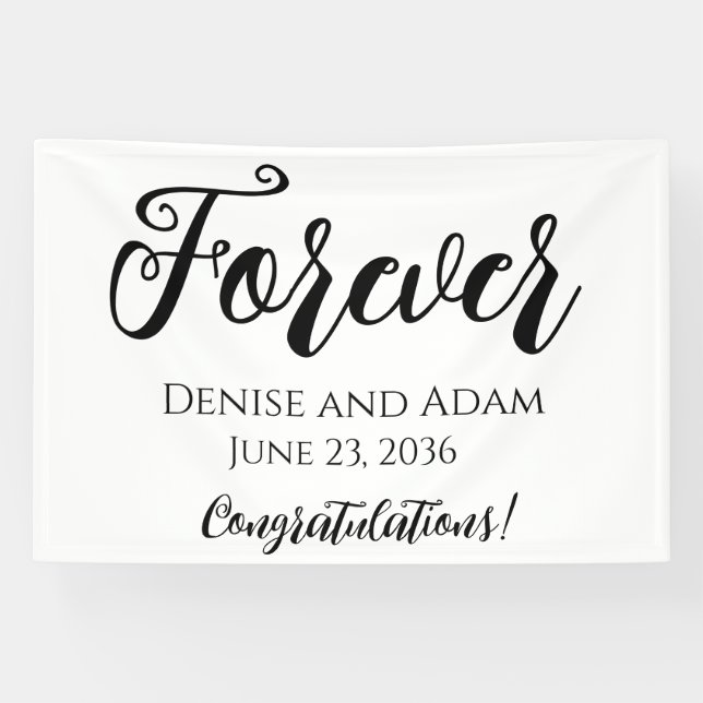 Forever Wedding Reception Decoration Banner (Horizontal)
