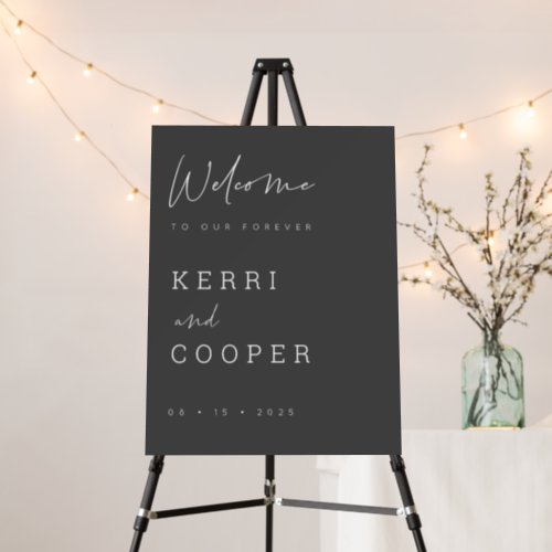 Forever Wedding Welcome Minimal Guest Sign Poster