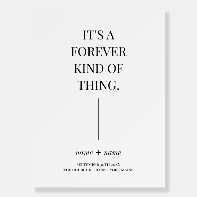 Forever Wedding Welcome Sign (Front)