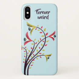 Forever Weird Colorful Flowers Staring Eyes iPhone X Case