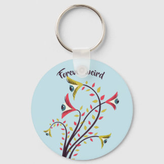 Forever Weird Colorful Flowers Staring Eyes Keychain