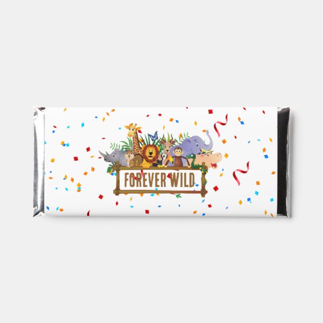 Forever Wild Birthday Hershey Bar Favors (Front)