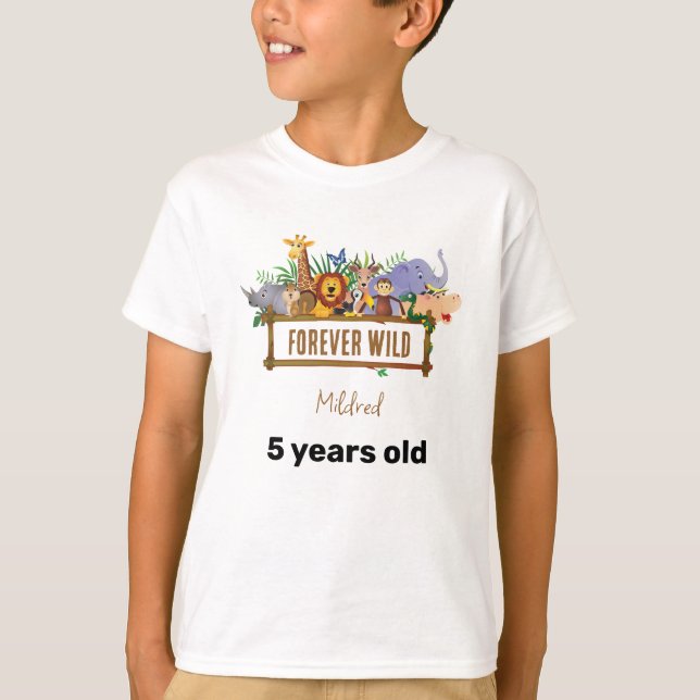 Forever Wild Birthday Kids T-Shirt (Front)