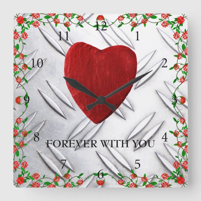 Forever with you square wall clock (Front)