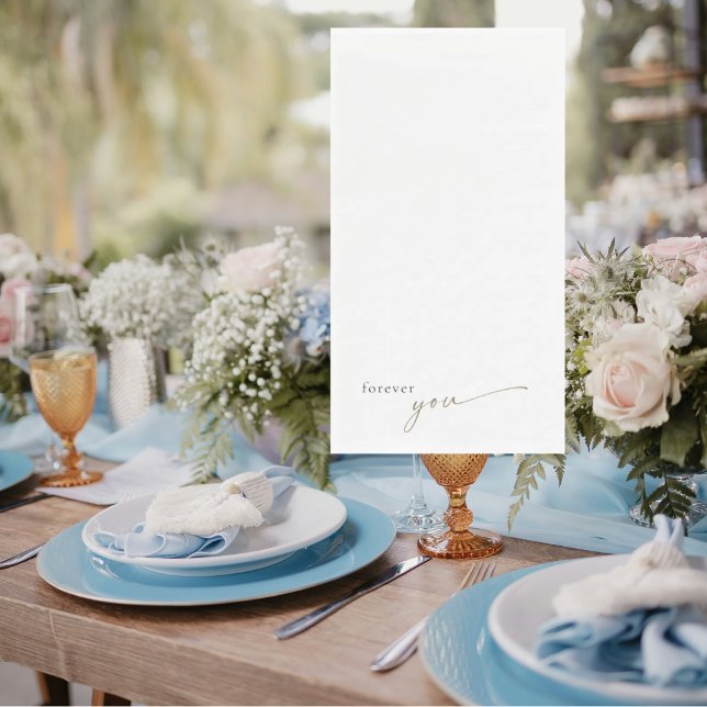 Forever You Generic Gold Text Wedding Paper Napkin (Creator Uploaded)