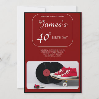 "Forever Young" 40th Birthday Invitation for James
