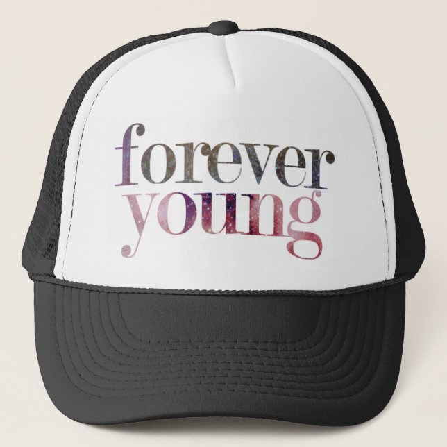 Forever Young Snapback Trucker Hat (Front)