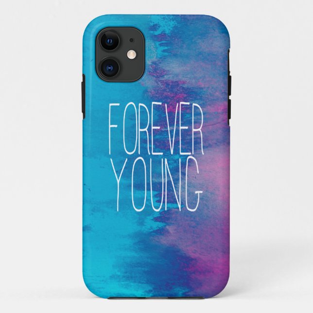 Forever Young Turquoise Ombre Case-Mate iPhone Case (Back)