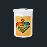 Forever Yours Colorful Love Heart Beverage Pitcher<br><div class="desc">A beautifully vibrant and charming love heart design with the message "Forever Yours". This colorful sticker radiates warmth,  affection,  and timeless style—perfect for decorating cups,  water bottles,  laptops,  and more. Add a touch of heartfelt charm and style to your everyday essentials with this eye-catching piece.</div>
