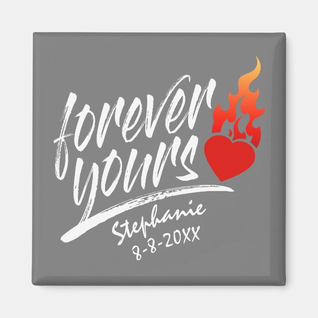 Forever Yours Custom Name Valentine | Magnet (Front)