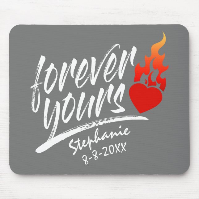 Forever Yours Custom Name Valentine | Mousepad (Front)